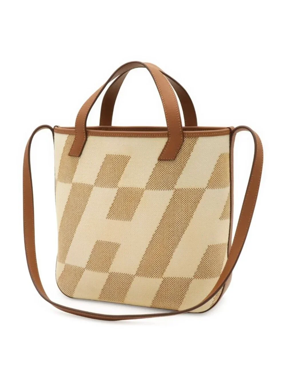 Hermes Ambie 27 PM Tote 2-Way Shoulder Bag Toile Ash Canvas Ecru